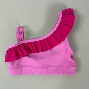 Jo+Jax Dance Top Kids Youth Medium 8-10 Pink Excellent Ruffle One Shoulder